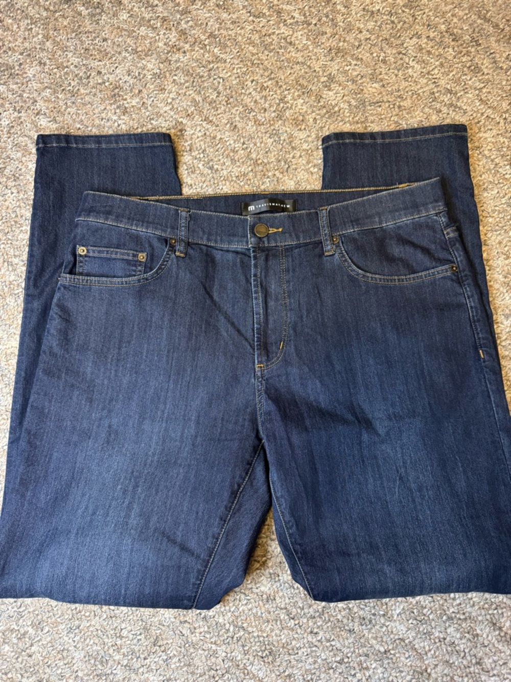 Travis Mathew Men's Straight Jeans - Dark Indigo Blue